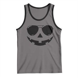 Pumpkin Face Tank Top Vintage Jack o Lantern Jackolantern Spooky Season Halloween TS10 Deep Heather Black Print Your Wear