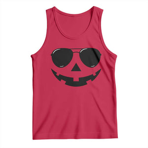 Pumpkin Face Tank Top Vintage Jack o Lantern Jackolantern Spooky Season Halloween TS10 Red Print Your Wear