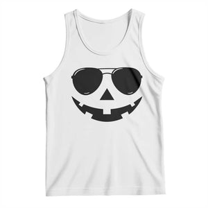 Pumpkin Face Tank Top Vintage Jack o Lantern Jackolantern Spooky Season Halloween TS10 White Print Your Wear