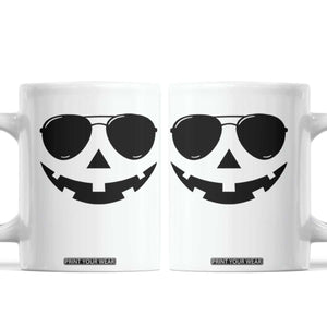 Pumpkin Face Coffee Mug Vintage Jack o Lantern Jackolantern Spooky Season Halloween TS10 White Print Your Wear