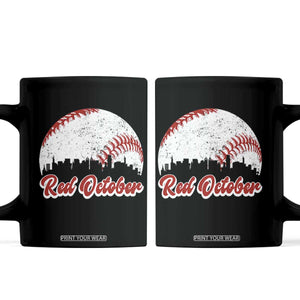 Vintage Red October Coffee Mug Philadelphia Skyline Retro Philly Cityscape TS10 Black Print Your Wear