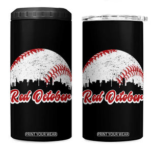Vintage Red October 4 in 1 Can Cooler Tumbler Philadelphia Skyline Retro Philly Cityscape TS10 One Size: 16 oz Black Print Your Wear