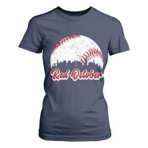 Vintage Red October T Shirt For Women Philadelphia Skyline Retro Philly Cityscape TS10 Navy Print Your Wear