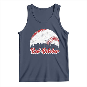 Vintage Red October Tank Top Philadelphia Skyline Retro Philly Cityscape TS10 Navy Print Your Wear