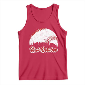 Vintage Red October Tank Top Philadelphia Skyline Retro Philly Cityscape TS10 Red Print Your Wear