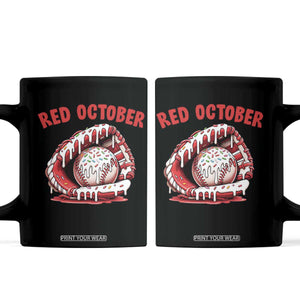 Red October Coffee Mug Baseball Drip Ice Cream Sprinkles Baseball Glove TS10 Black Print Your Wear
