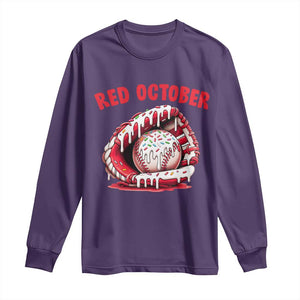 Red October Long Sleeve Shirt Baseball Drip Ice Cream Sprinkles Baseball Glove TS10 Purple Print Your Wear
