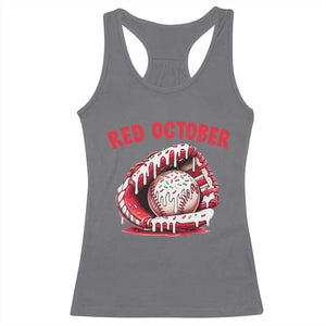 Red October Racerback Tank Top Baseball Drip Ice Cream Sprinkles Baseball Glove TS10 Charcoal Print Your Wear
