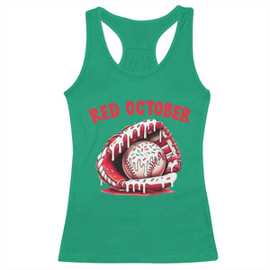 Red October Racerback Tank Top Baseball Drip Ice Cream Sprinkles Baseball Glove TS10 Irish Green Print Your Wear