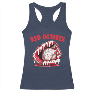 Red October Racerback Tank Top Baseball Drip Ice Cream Sprinkles Baseball Glove TS10 Navy Print Your Wear