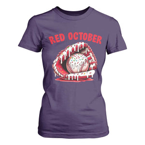 Red October T Shirt For Women Baseball Drip Ice Cream Sprinkles Baseball Glove TS10 Purple Print Your Wear