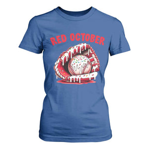 Red October T Shirt For Women Baseball Drip Ice Cream Sprinkles Baseball Glove TS10 Royal Blue Print Your Wear