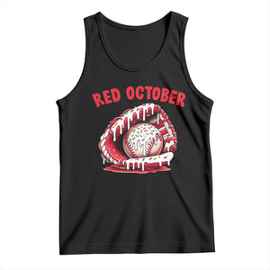 Red October Tank Top Baseball Drip Ice Cream Sprinkles Baseball Glove TS10 Black Print Your Wear