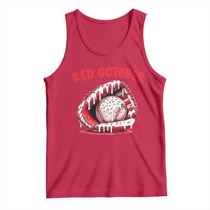 Red October Tank Top Baseball Drip Ice Cream Sprinkles Baseball Glove TS10 Red Print Your Wear