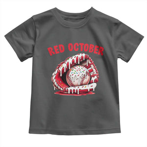 Red October Toddler T Shirt Baseball Drip Ice Cream Sprinkles Baseball Glove TS10 Dark Heather Print Your Wear