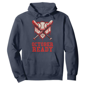 October Ready Hoodie Philadelphia Playoff Baseball Drip Graffiti TS10 Navy Print Your Wear