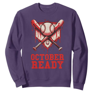 October Ready Sweatshirt Philadelphia Playoff Baseball Drip Graffiti TS10 Purple Print Your Wear