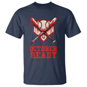 October Ready T Shirt Philadelphia Playoff Baseball Drip Graffiti TS10 Navy Print Your Wear