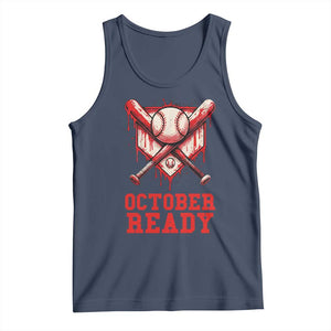 October Ready Tank Top Philadelphia Playoff Baseball Drip Graffiti TS10 Navy Print Your Wear