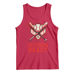 October Ready Tank Top Philadelphia Playoff Baseball Drip Graffiti TS10 Red Print Your Wear
