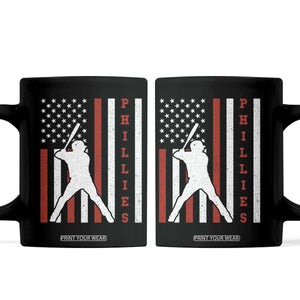 Phillies Baseball Coffee Mug Cool Distressed Philadelphia Red October US Flag TS10 Black Print Your Wear