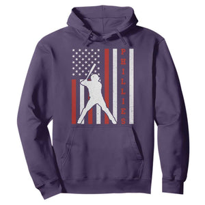 Phillies Baseball Hoodie Cool Distressed Philadelphia Red October US Flag TS10 Purple Print Your Wear