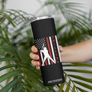 Phillies Baseball Skinny Tumbler Cool Distressed Philadelphia Red October US Flag TS10 Print Your Wear