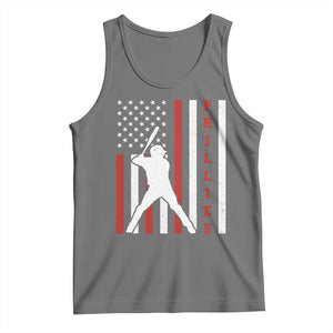 Philly Baseball Tank Top Cool Distressed Philadelphia Red October US Flag TS10 Black Heather Print Your Wear