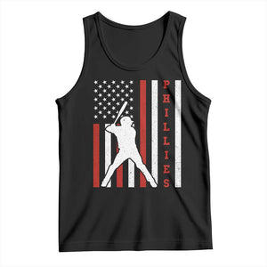 Philly Baseball Tank Top Cool Distressed Philadelphia Red October US Flag TS10 Black Print Your Wear