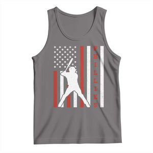 Philly Baseball Tank Top Cool Distressed Philadelphia Red October US Flag TS10 Deep Heather Print Your Wear