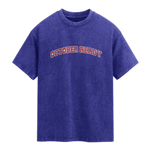 October Ready Washed Cotton T-Shirt Vintage Sports Philadelphia Playoff Baseball Fan