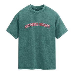 October Ready Washed Cotton T-Shirt Vintage Sports Philadelphia Playoff Baseball Fan