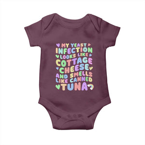 Inappropriate Adult Baby Onesie Funny My Yeast Infection Roulette Game TS10 Maroon Print Your Wear