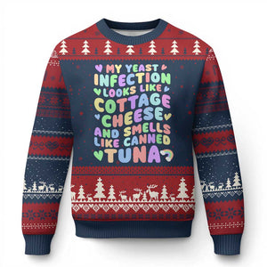 Inappropriate Adult Ugly Christmas Sweater Funny My Yeast Infection Roulette Game TS10 Navy Red Print Your Wear