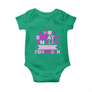 Dirty Humor Baby Onesie My Breath Smells Like Foreskin TS10 Irish Green Print Your Wear