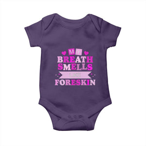 Dirty Humor Baby Onesie My Breath Smells Like Foreskin TS10 Purple Print Your Wear
