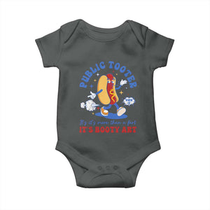 Funny Embarrassing Baby Onesie Public Tooter It's More Than A Fart Inappropriate TS10 Dark Heather Print Your Wear