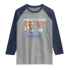 Public Tooter Raglan Shirt Its More Than A Fart Funny Inappropriate Embarrassing TS10 Sport Gray Navy Print Your Wear