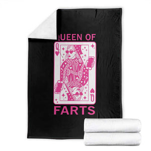Queen of Farts Throw Blanket Funny Joke Inappropriate Fart Prank Gift TS10 Black Print Your Wear