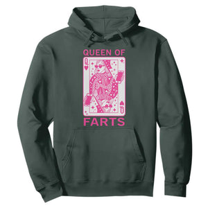 Queen of Farts Hoodie Funny Joke Inappropriate Fart Prank Gift TS10 Dark Forest Green Print Your Wear