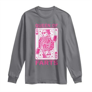 Queen of Farts Long Sleeve Shirt Funny Joke Inappropriate Fart Prank Gift TS10 Charcoal Print Your Wear