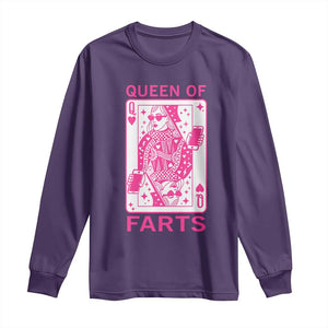 Queen of Farts Long Sleeve Shirt Funny Joke Inappropriate Fart Prank Gift TS10 Purple Print Your Wear