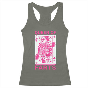 Queen of Farts Racerback Tank Top Funny Joke Inappropriate Fart Prank Gift TS10 Military Green Print Your Wear