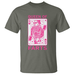 Queen of Farts T Shirt Funny Joke Inappropriate Fart Prank Gift TS10 Military Green Print Your Wear