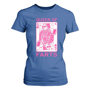 Queen of Farts T Shirt For Women Funny Joke Inappropriate Fart Prank Gift TS10 Royal Blue Print Your Wear