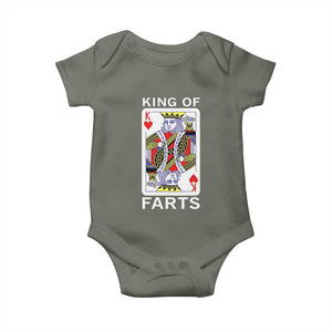 King of Farts Baby Onesie Funny Joke Inappropriate Fart Prank Gift TS10 Military Green Print Your Wear