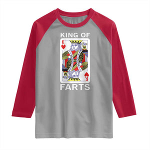 King of Farts Raglan Shirt Funny Joke Inappropriate Fart Prank Gift TS10 Sport Gray Red Print Your Wear