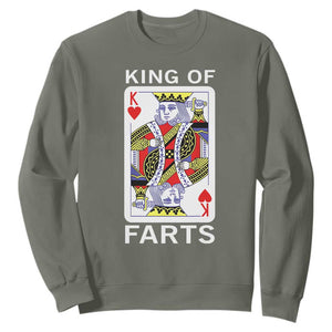 King of Farts Sweatshirt Funny Joke Inappropriate Fart Prank Gift TS10 Military Green Print Your Wear