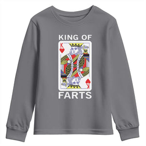 King of Farts Youth Sweatshirt Funny Joke Inappropriate Fart Prank Gift TS10 Charcoal Print Your Wear