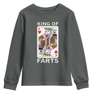 King of Farts Youth Sweatshirt Funny Joke Inappropriate Fart Prank Gift TS10 Dark Heather Print Your Wear